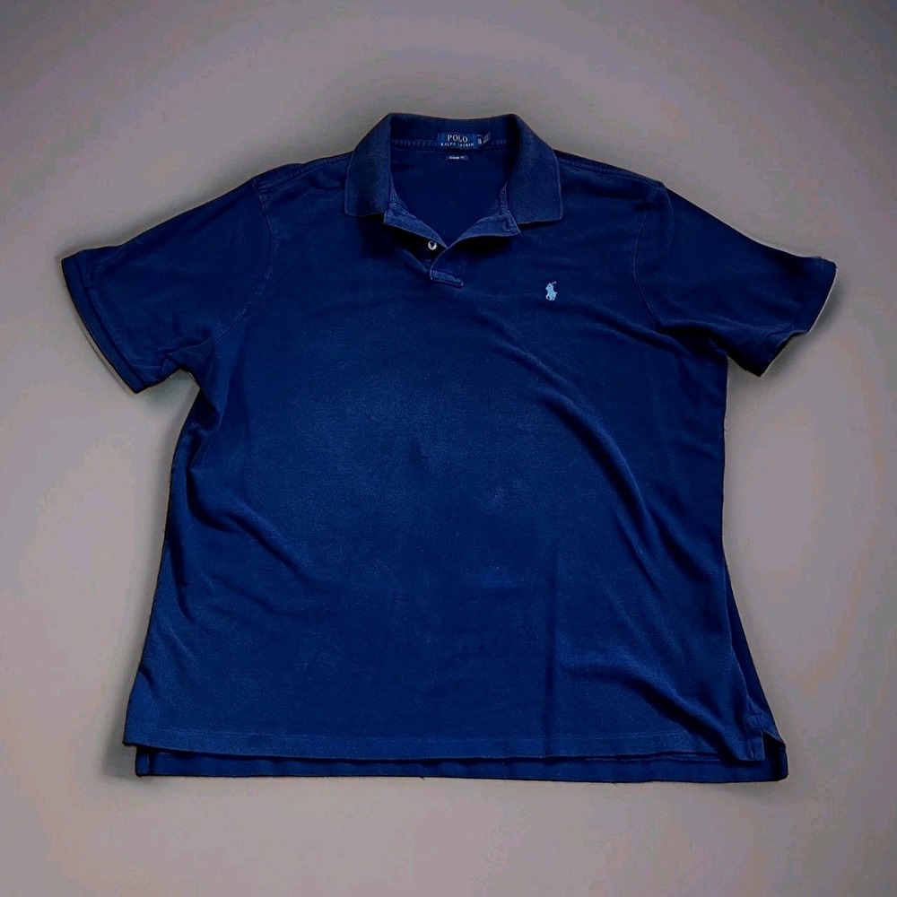 Polo Ralph Lauren Classic Fit Polo Shirt Mens XL‎ Navy Blue Pony Short Sleeve